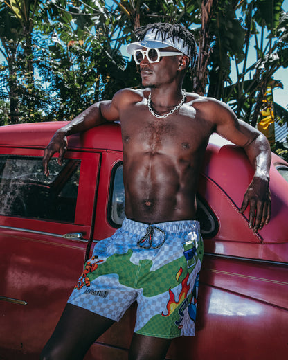 SPRAYGROUND® SWIM WTF ART SHOTO SWIM TRUNKS