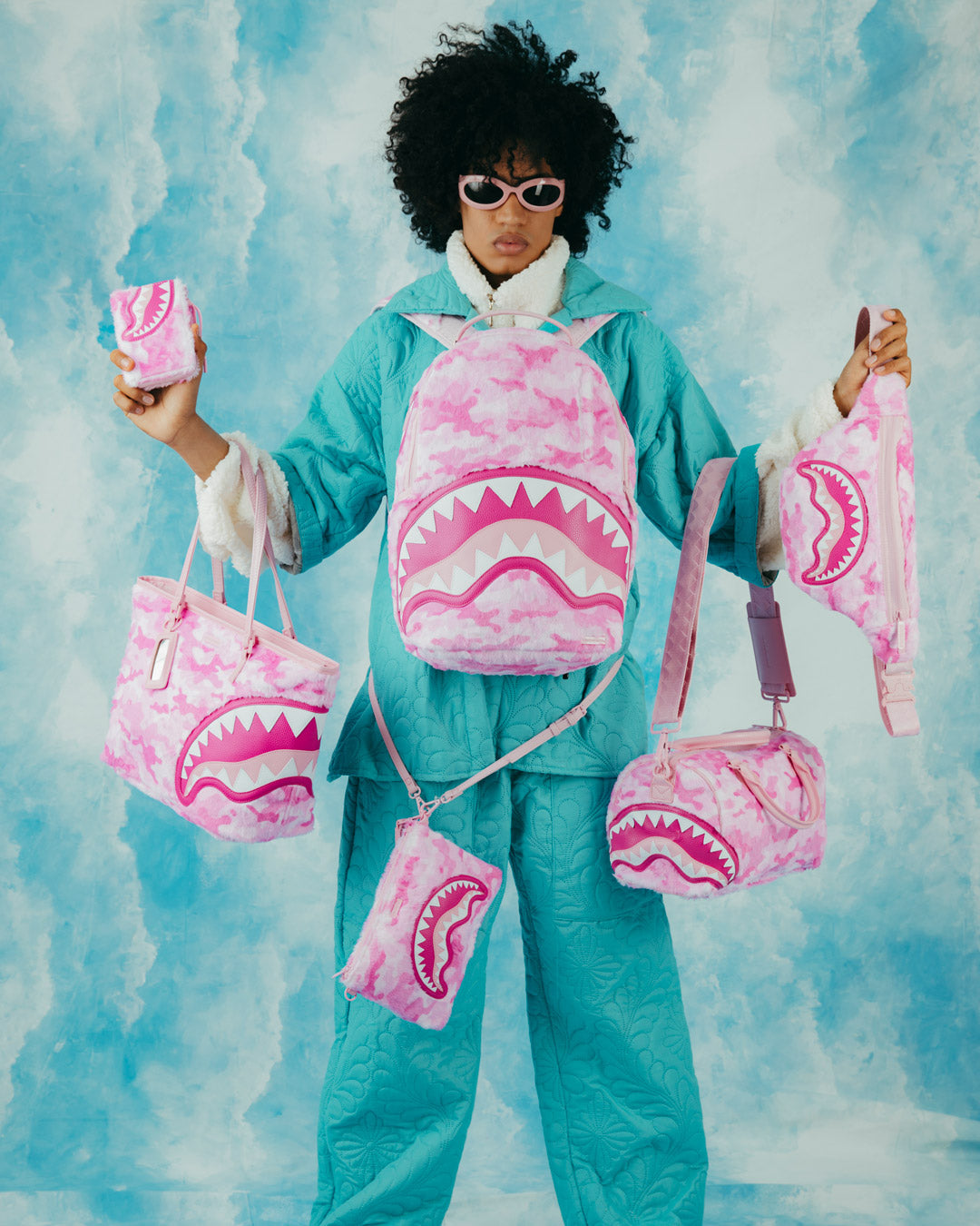 SPRAYGROUND® WALLET PINK CAMO FAUX FUR WALLET