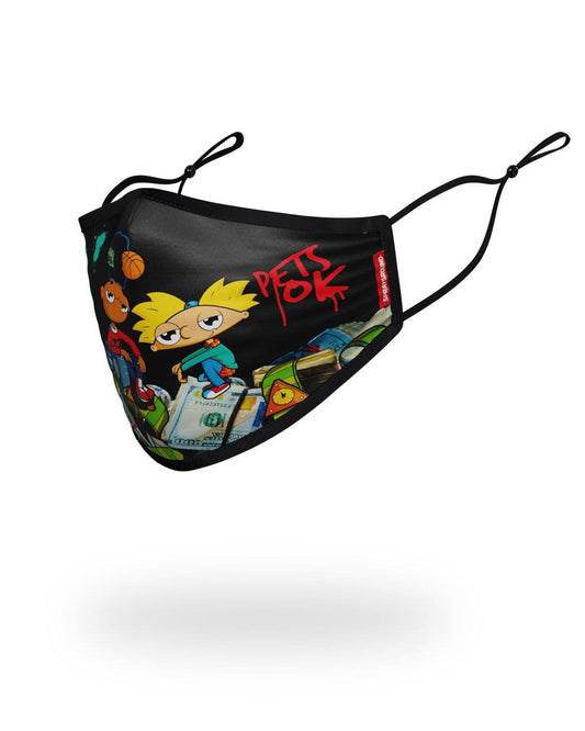 SPRAYGROUND® FASHION MASK ADULT HEY ARNOLD MONEY STACKS FORM FITTING FACE-COVERING