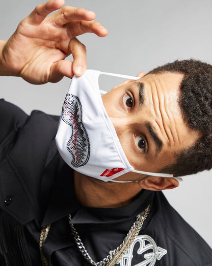 SPRAYGROUND® FACE MASK CLEARCUT FACE MASK (WHITE)
