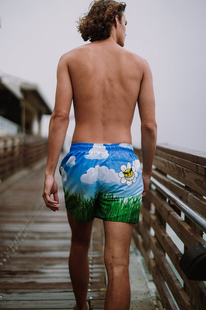 SPRAYGROUND® SWIM CRAZY DAISIES SWIM SHORTS