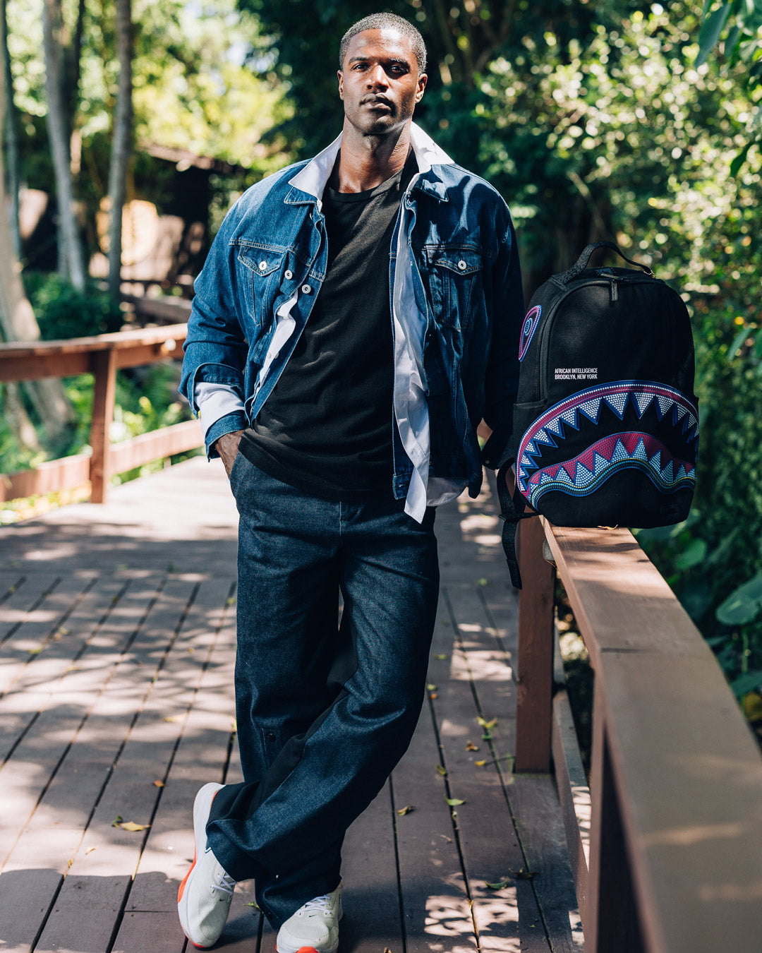 SPRAYGROUND® BACKPACK A.I. AFRICAN INTELLIGENCE BORN AND RAISED BACKPACK - SANDFLOWER COLLAB