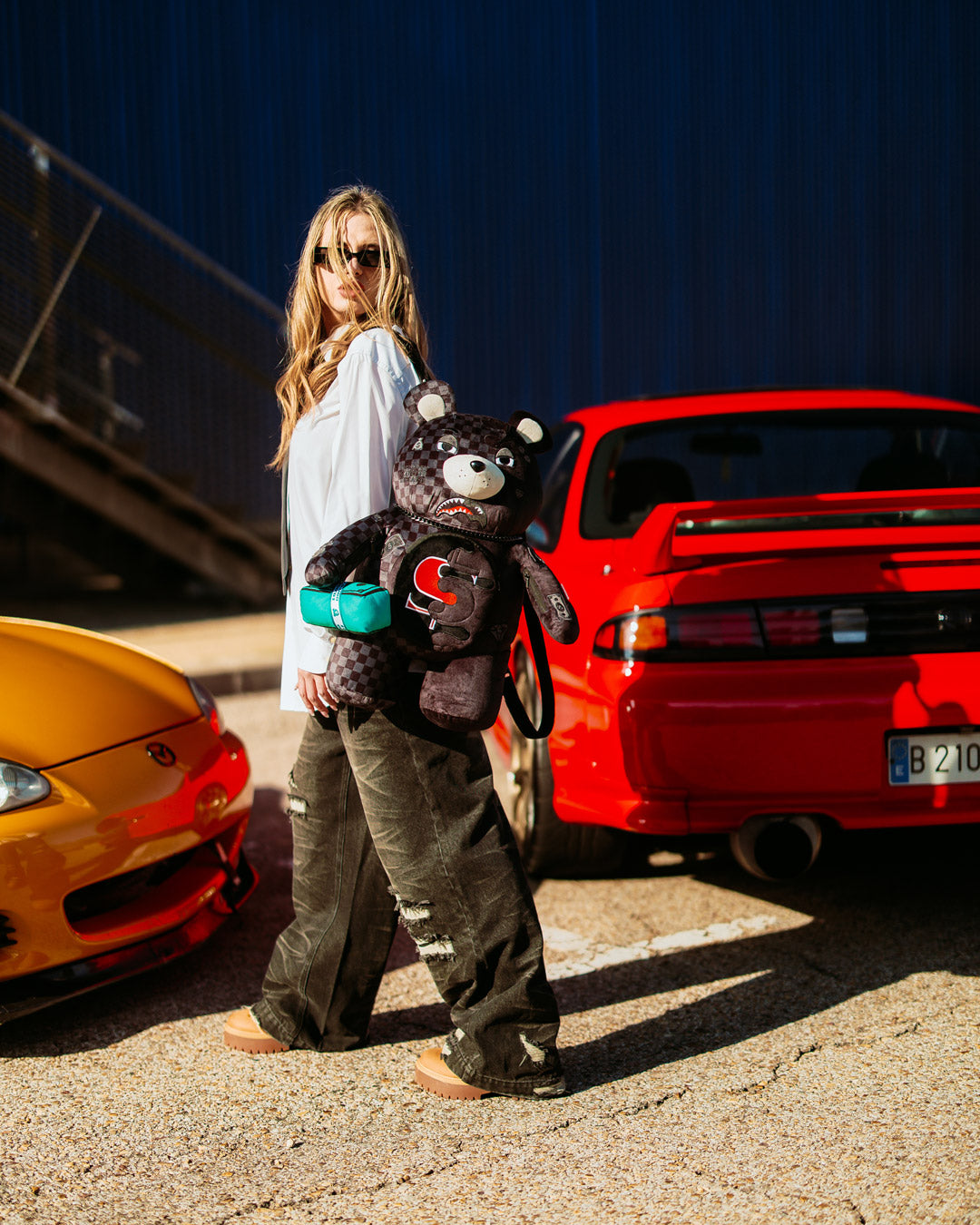 SPRAYGROUND® BACKPACK UNFINISHED SHARK MONEYBEAR TEDDY BEAR BACKPACK