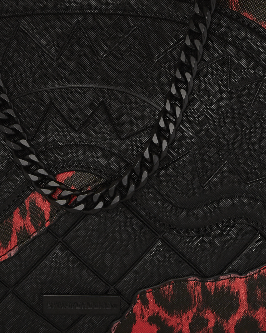 SPRAYGROUND® HANDBAG RED LEOPARD PUFFER VICE SHOULDER BAG