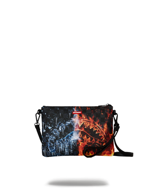 SPRAYGROUND® POUCHETTE FIRE & ICE SHARK CROSSOVER CLUTCH