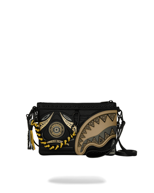 SPRAYGROUND® POUCHETTE A.I. AFRICAN INTELLIGENCE GOLD OF THE OCEAN CROSSOVER CLUTCH - SANDFLOWER COLLAB