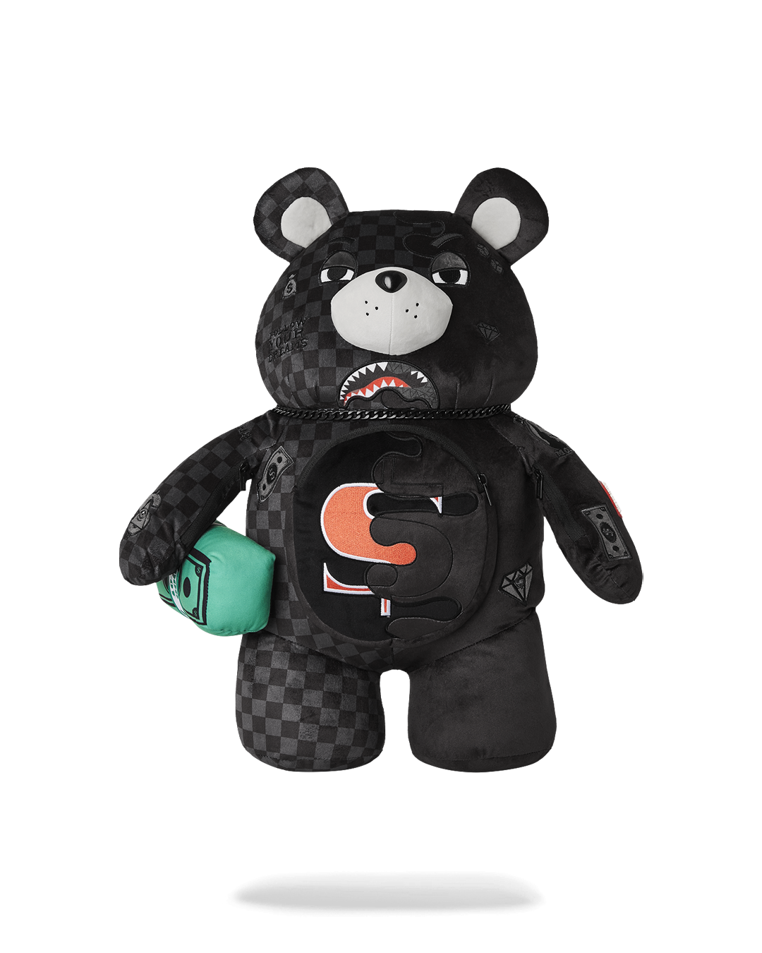 SPRAYGROUND® BACKPACK UNFINISHED SHARK MONEYBEAR TEDDY BEAR BACKPACK