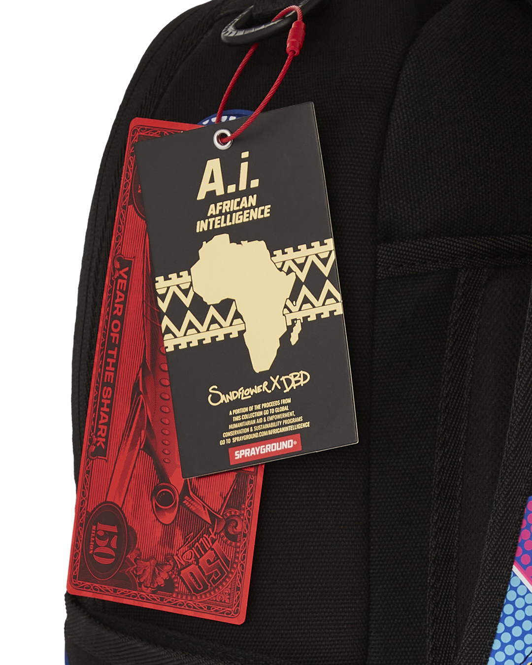 SPRAYGROUND® BACKPACK A.I. AFRICAN INTELLIGENCE BORN AND RAISED BACKPACK - SANDFLOWER COLLAB