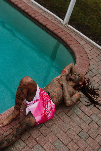 SPRAYGROUND® SWIM PINK VANDAL SWIM SHORTS