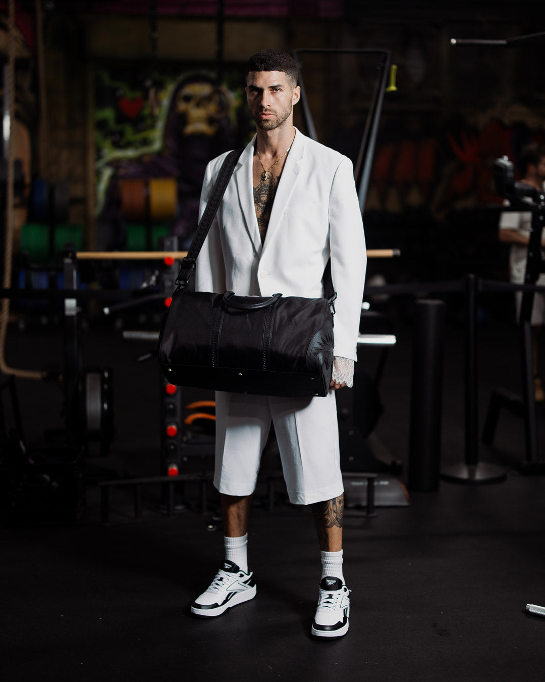 SPRAYGROUND® DUFFLE PRINTED ZIPPER SHARK DUFFLE