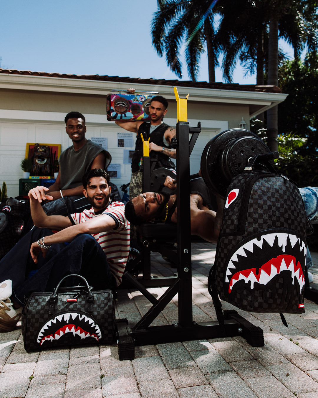 SPRAYGROUND® DUFFLE SHARKS IN PARIS THUNDERDRIP MINI DUFFLE